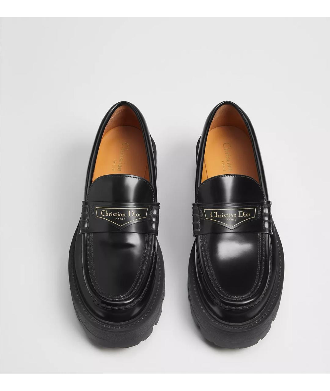 CHRISTIAN DIOR Черные кожаные лоферы, фото 2