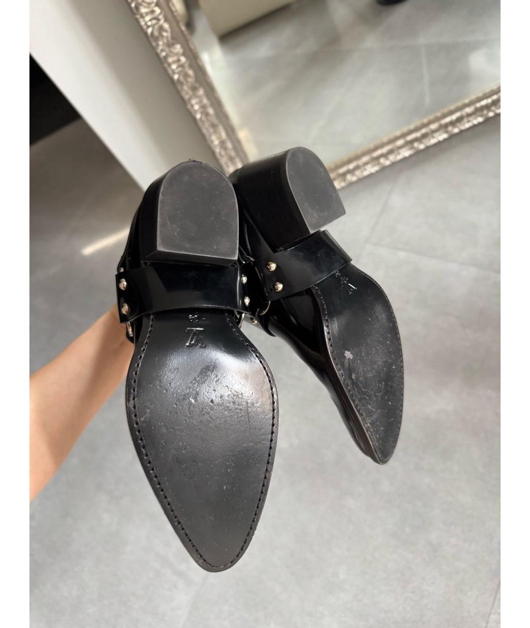 LOUIS VUITTON Черные кожаные полусапоги, фото 5