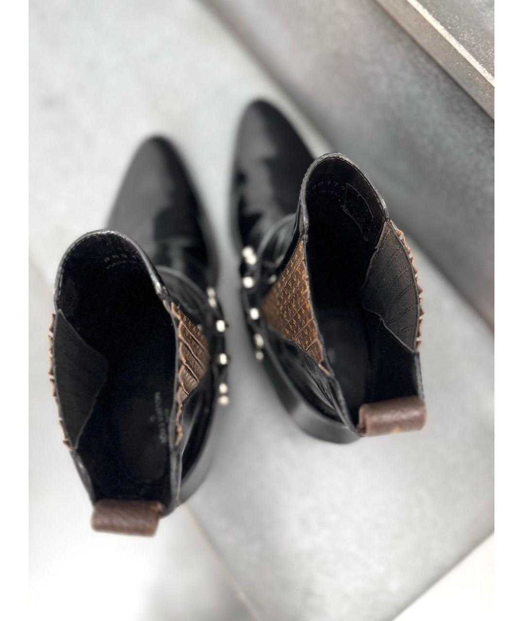 LOUIS VUITTON Черные кожаные полусапоги, фото 3