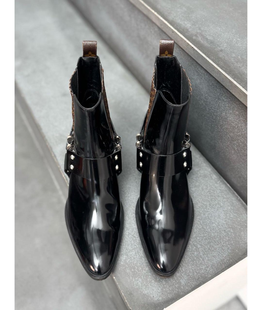 LOUIS VUITTON Черные кожаные полусапоги, фото 7