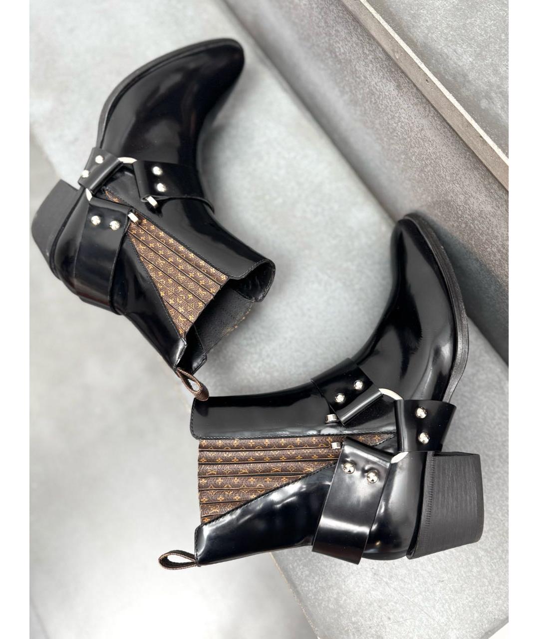 LOUIS VUITTON Черные кожаные полусапоги, фото 6