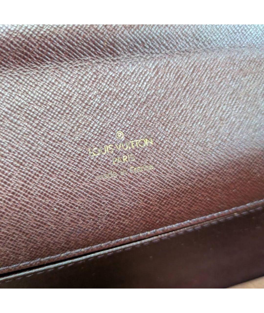 LOUIS VUITTON Коричневый кожаный портфель, фото 7