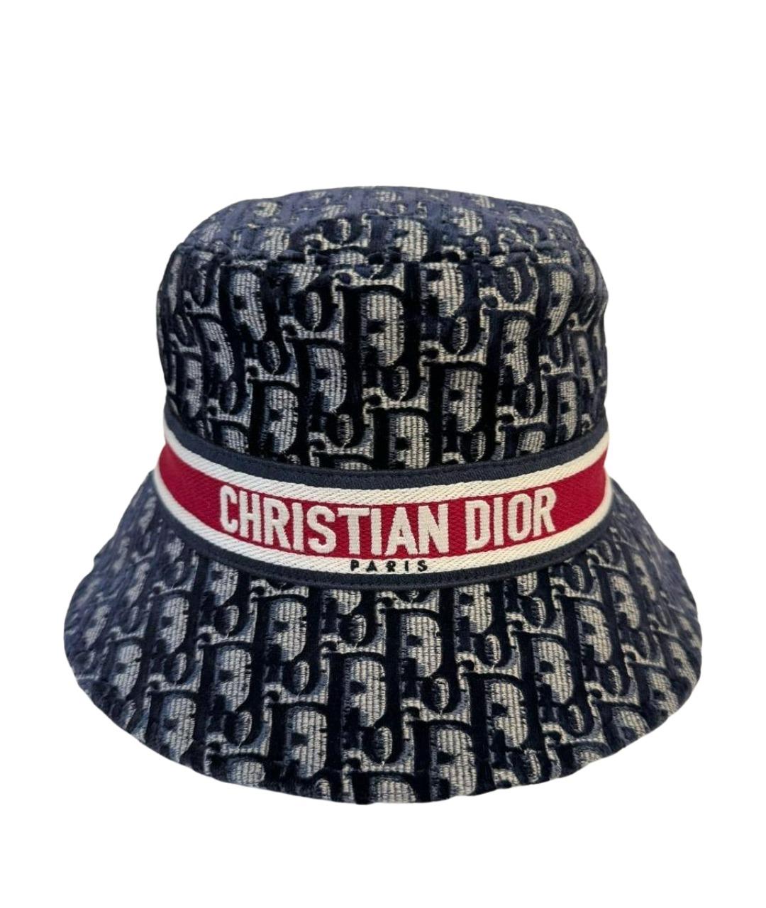 CHRISTIAN DIOR Темно-синяя хлопковая панама, фото 1