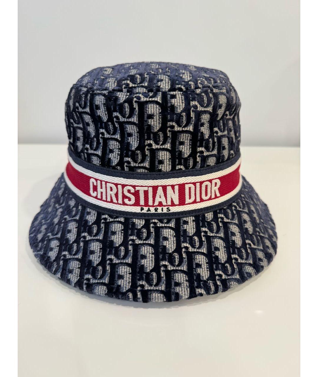 CHRISTIAN DIOR Темно-синяя хлопковая панама, фото 5