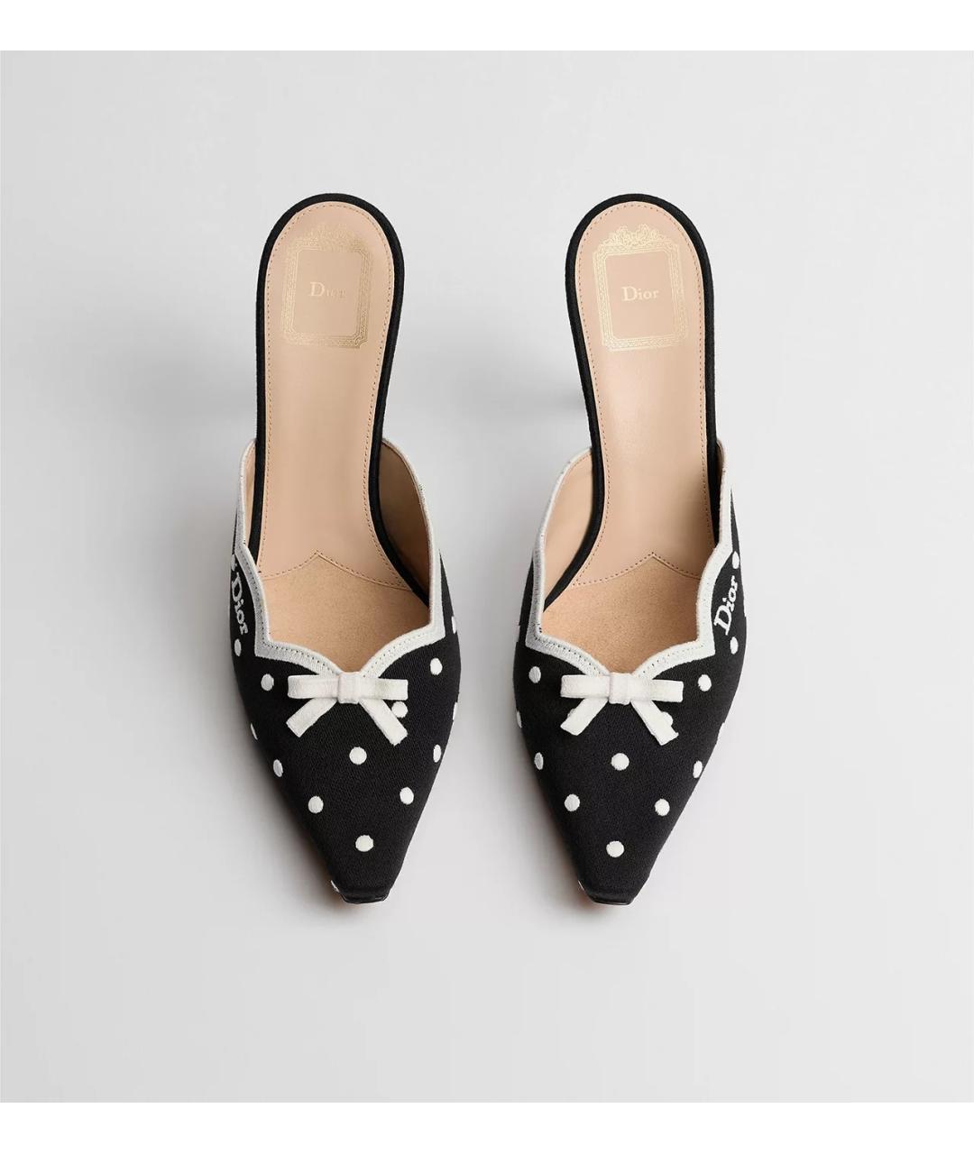 CHRISTIAN DIOR Черные текстильные мюли, фото 3