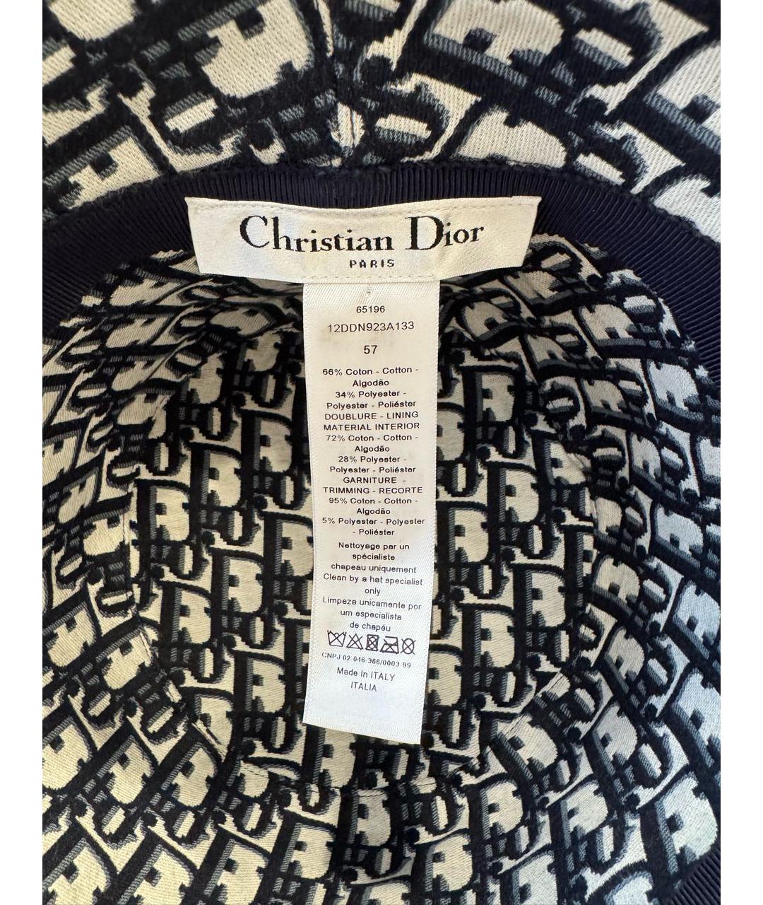 CHRISTIAN DIOR Темно-синяя хлопковая панама, фото 4
