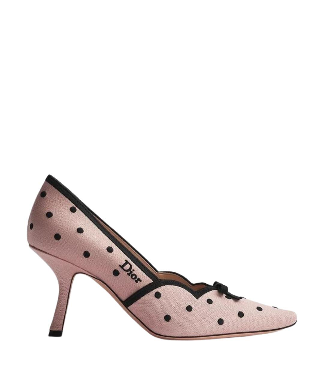 CHRISTIAN DIOR Розовые текстильные туфли, фото 1