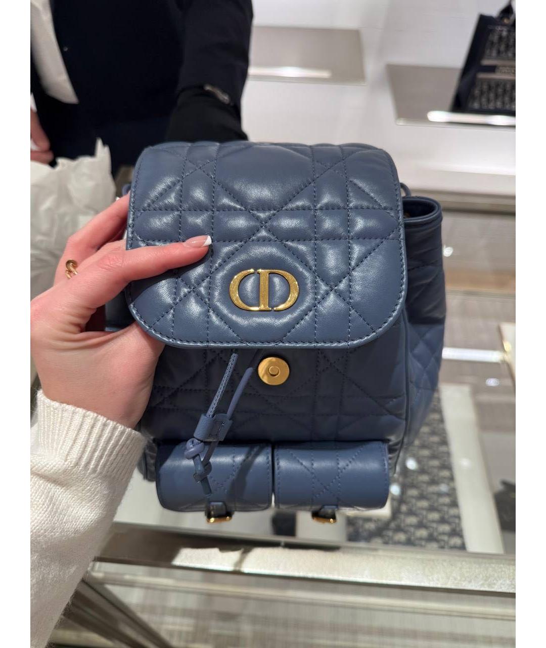 CHRISTIAN DIOR Синий кожаный рюкзак, фото 4