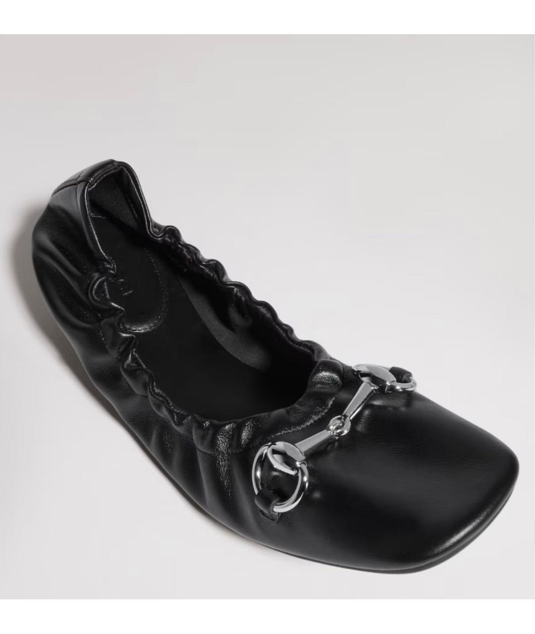GUCCI Черные кожаные балетки, фото 2