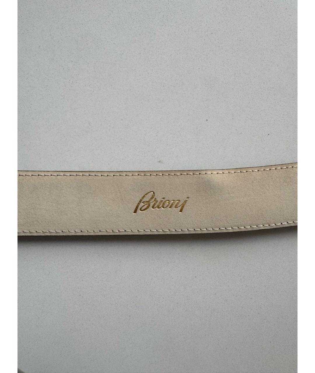 BRIONI Черный ремень из кожи крокодила, фото 6