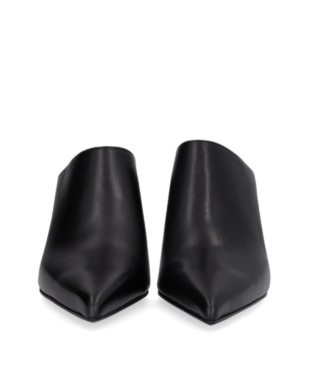RICK OWENS Черные кожаные сабо, фото 5