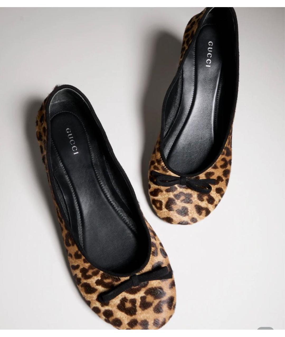 GUCCI Коричневые балетки, фото 4