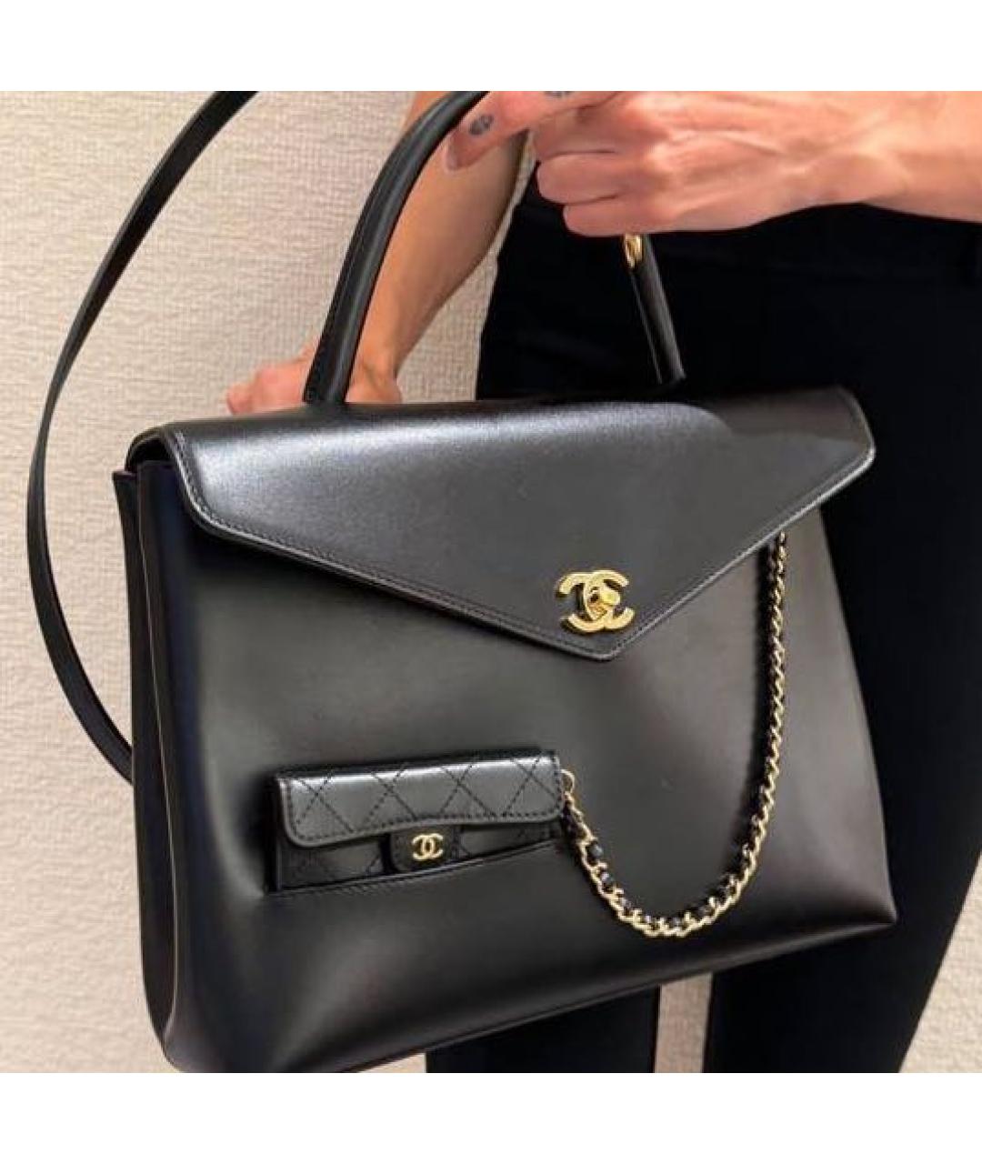 CHANEL Черная кожаная сумка тоут, фото 3