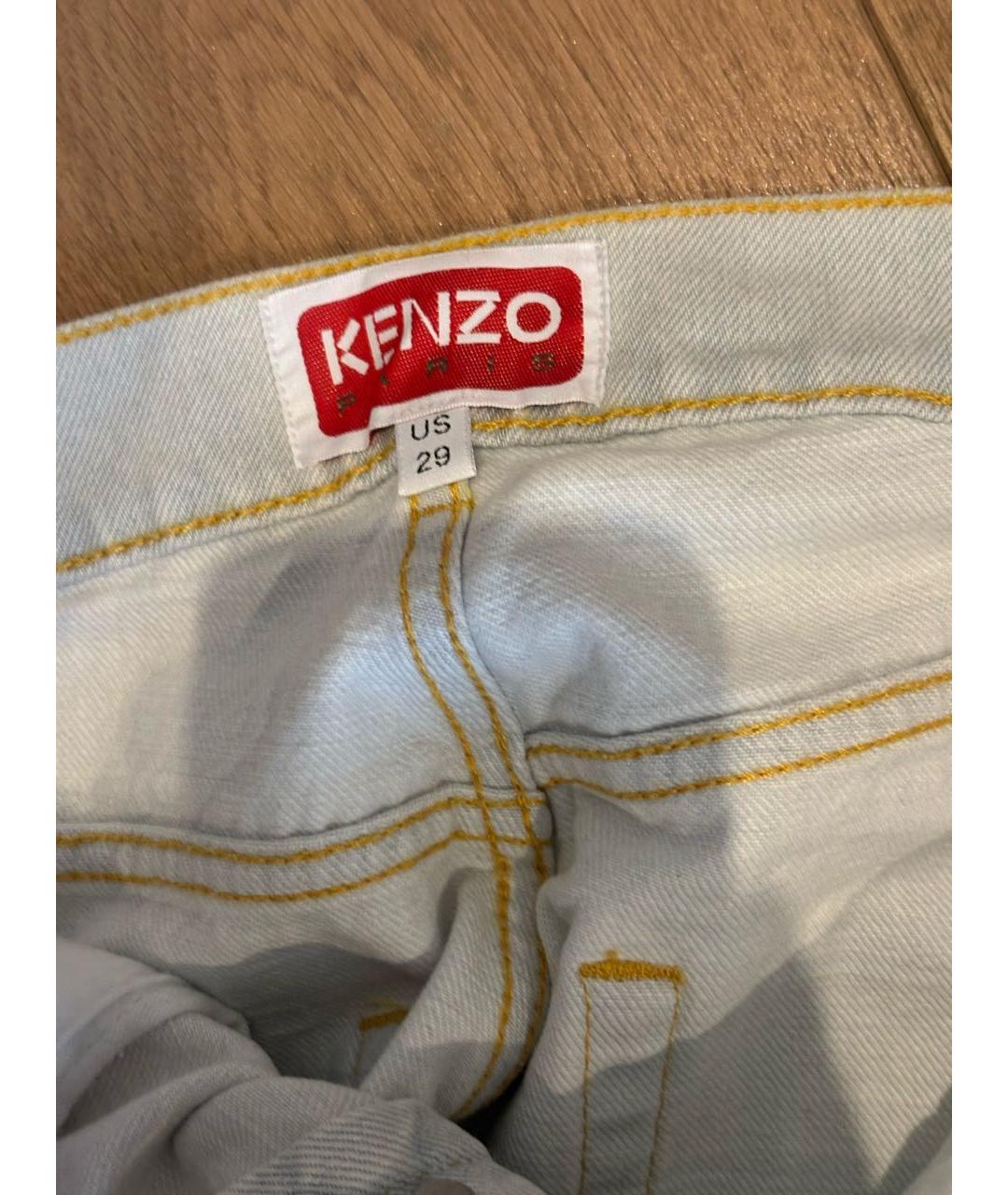 KENZO Белые хлопковые прямые джинсы, фото 7
