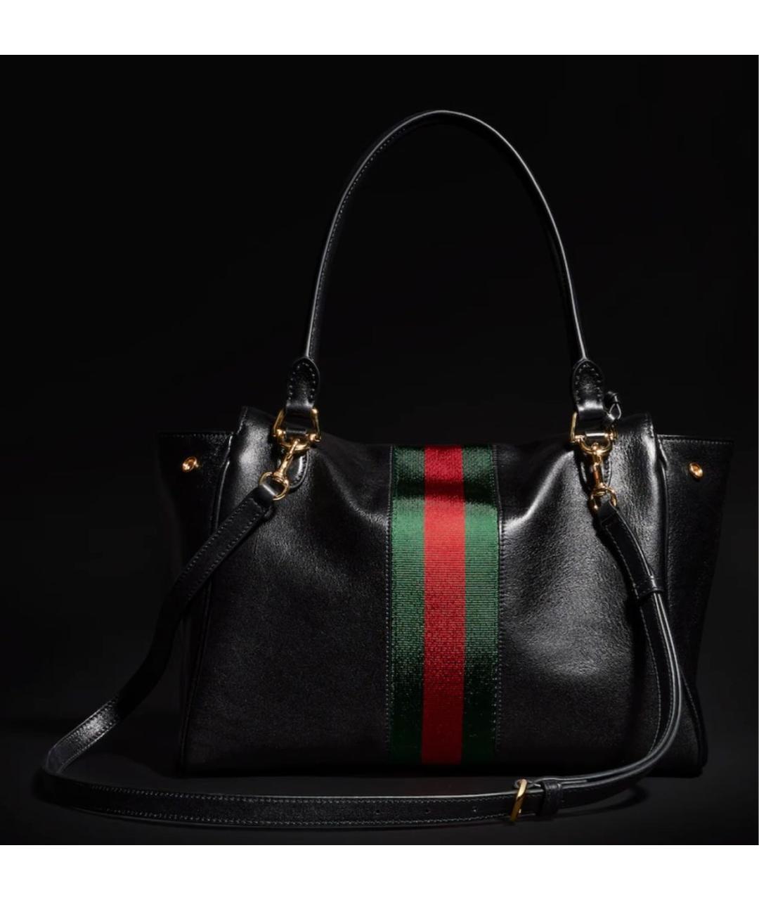 GUCCI Черная кожаная сумка с короткими ручками, фото 3
