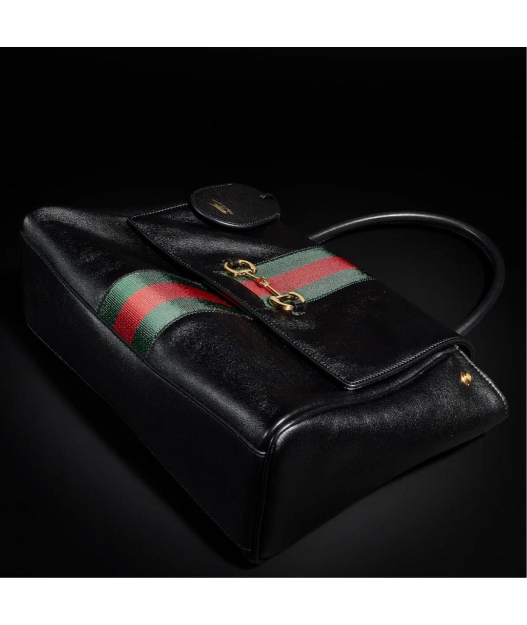 GUCCI Черная кожаная сумка с короткими ручками, фото 4