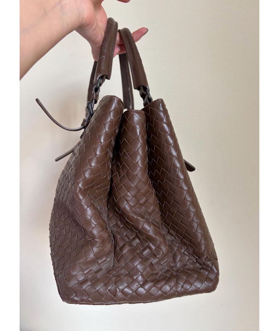BOTTEGA VENETA Коричневая кожаная сумка тоут, фото 5