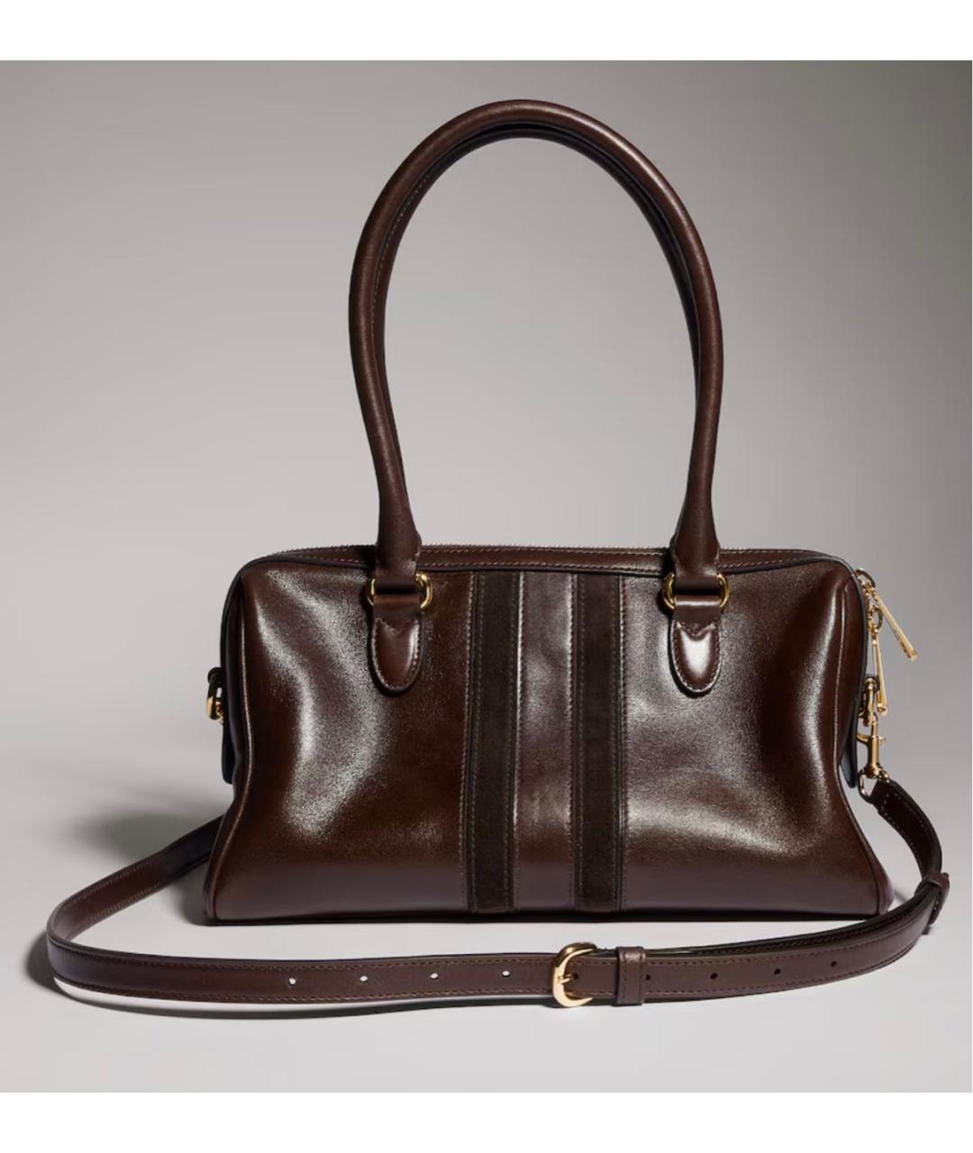 GUCCI Коричневая кожаная сумка через плечо, фото 3