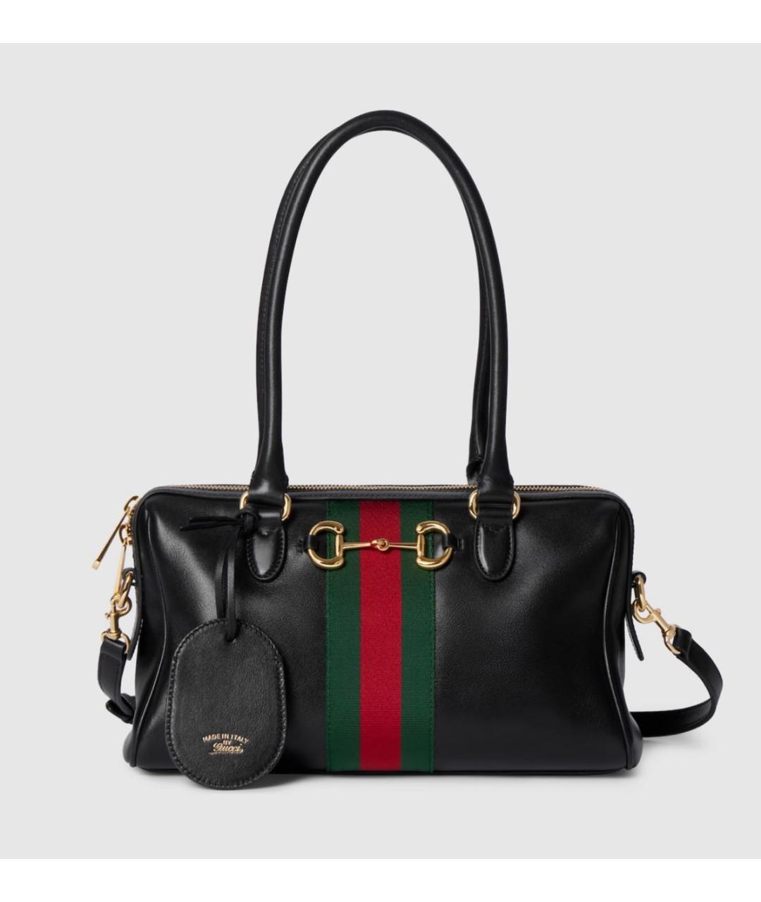 GUCCI Черная кожаная сумка через плечо, фото 6