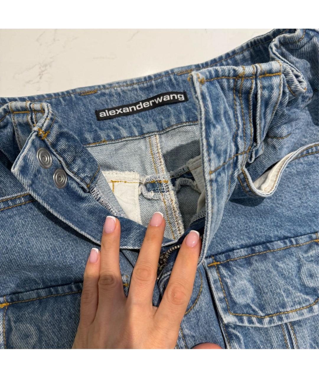 ALEXANDER WANG Синяя деним юбка мини, фото 4