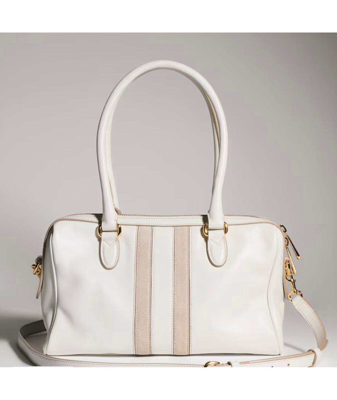 GUCCI Белая кожаная сумка с короткими ручками, фото 2