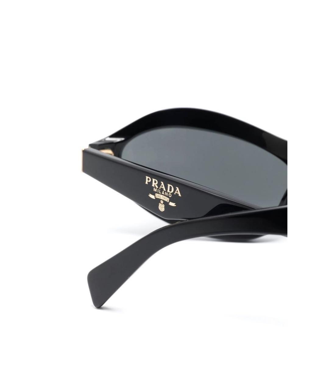 PRADA Черные пластиковые солнцезащитные очки, фото 3