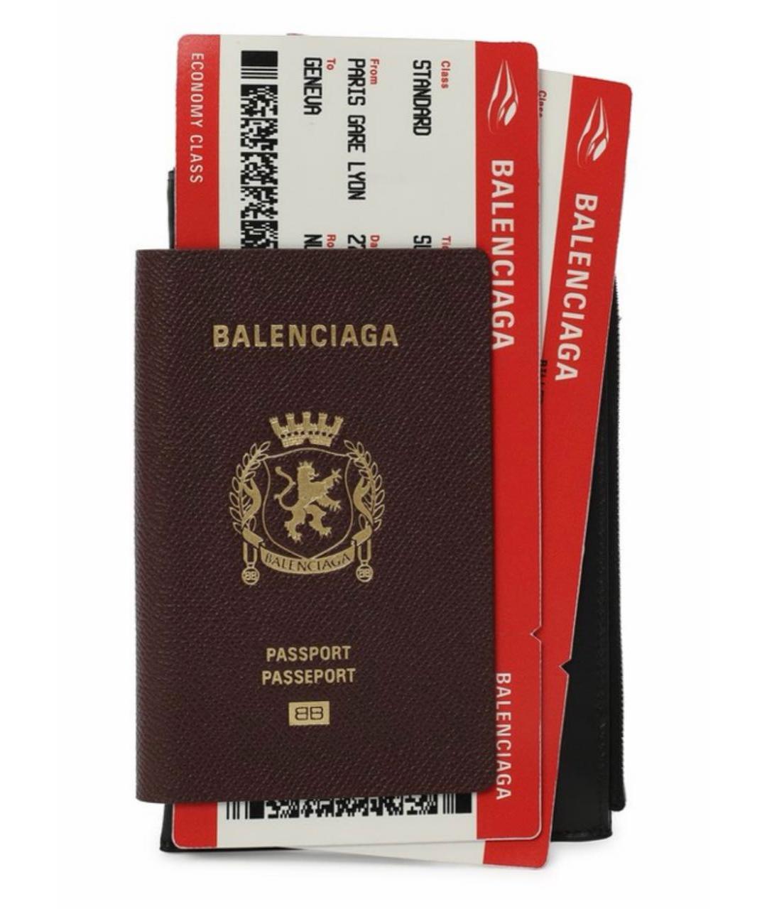 BALENCIAGA Бордовый кожаный кошелек, фото 5