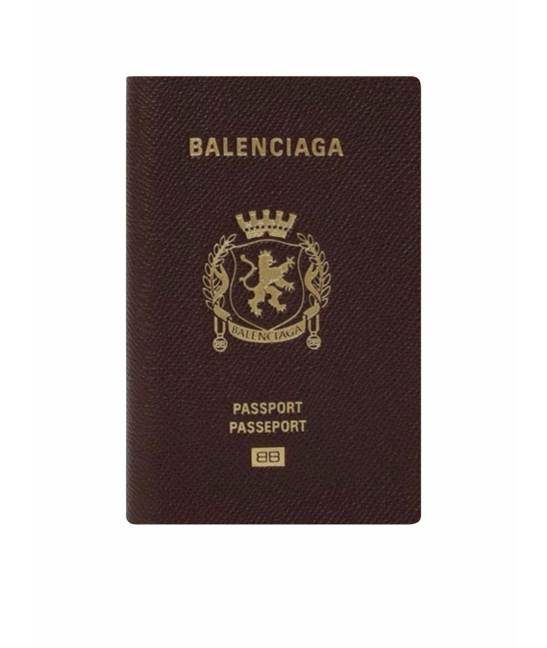 BALENCIAGA Бордовый кожаный кошелек, фото 1