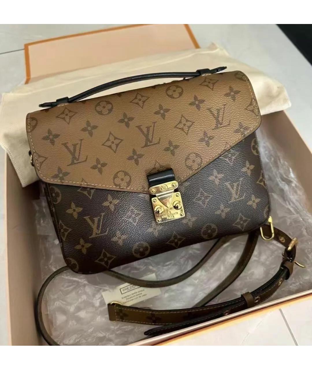 LOUIS VUITTON Коричневая сумка через плечо из канвы, фото 4