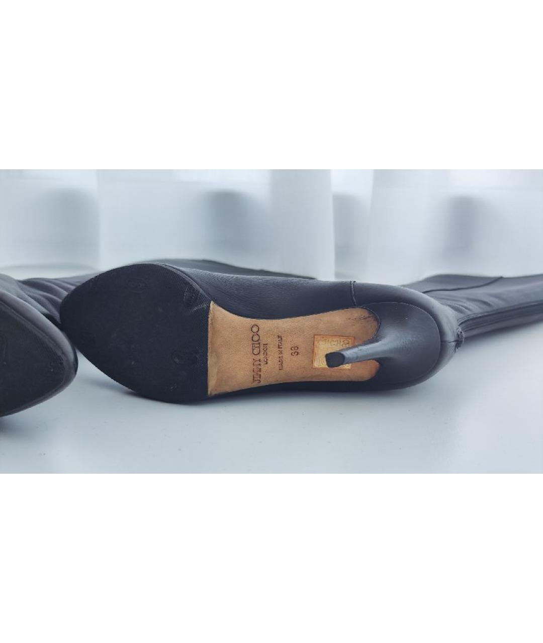 JIMMY CHOO Черные кожаные сапоги, фото 4