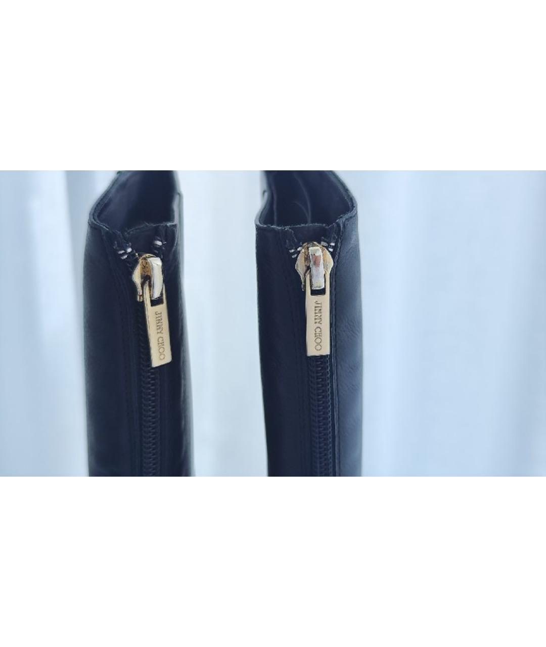 JIMMY CHOO Черные кожаные сапоги, фото 3