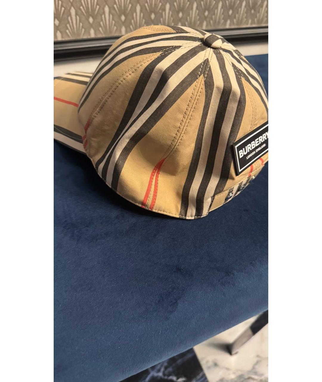 BURBERRY Бежевая кепка, фото 4