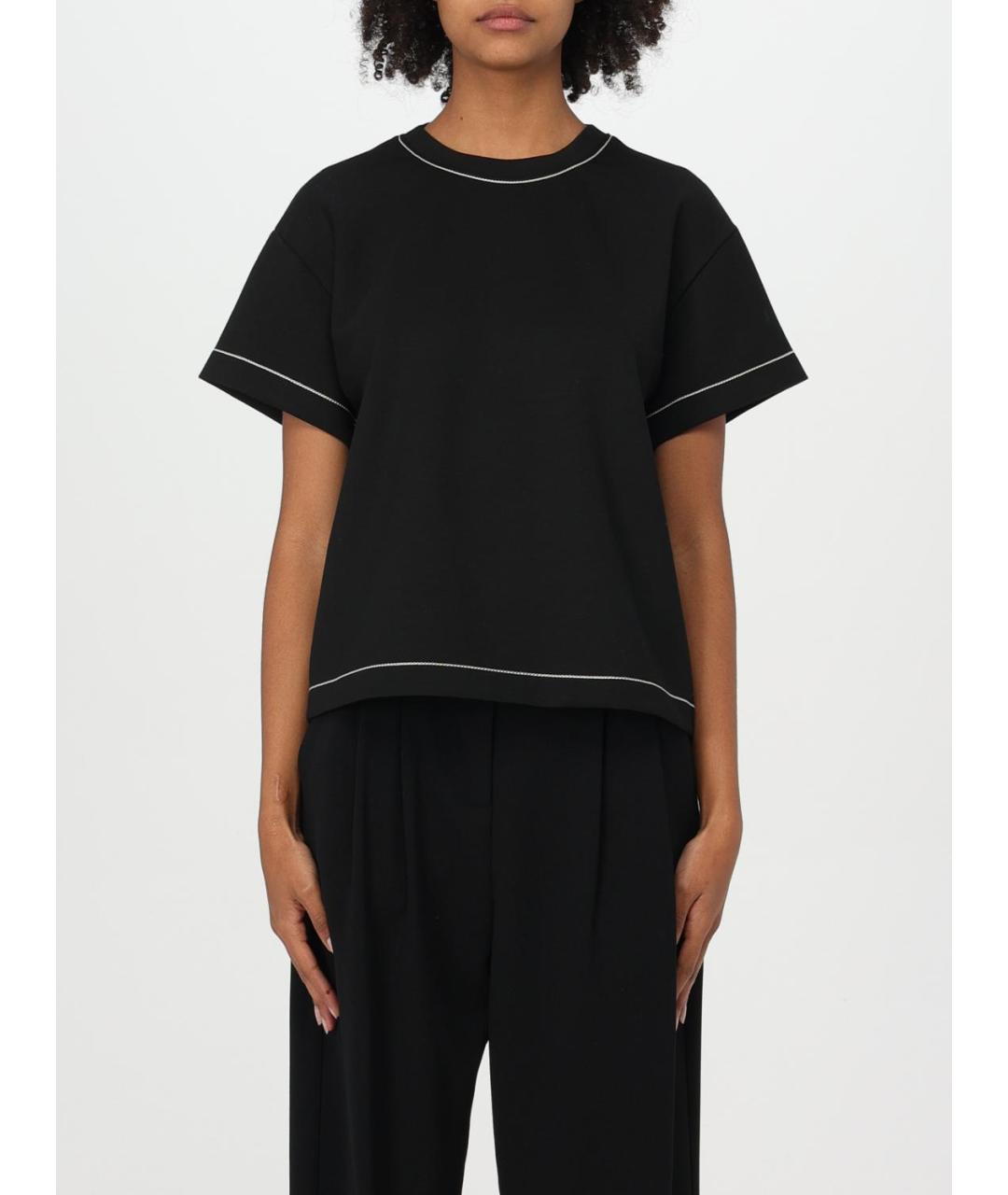 THEORY Черная вискозная футболка, фото 4