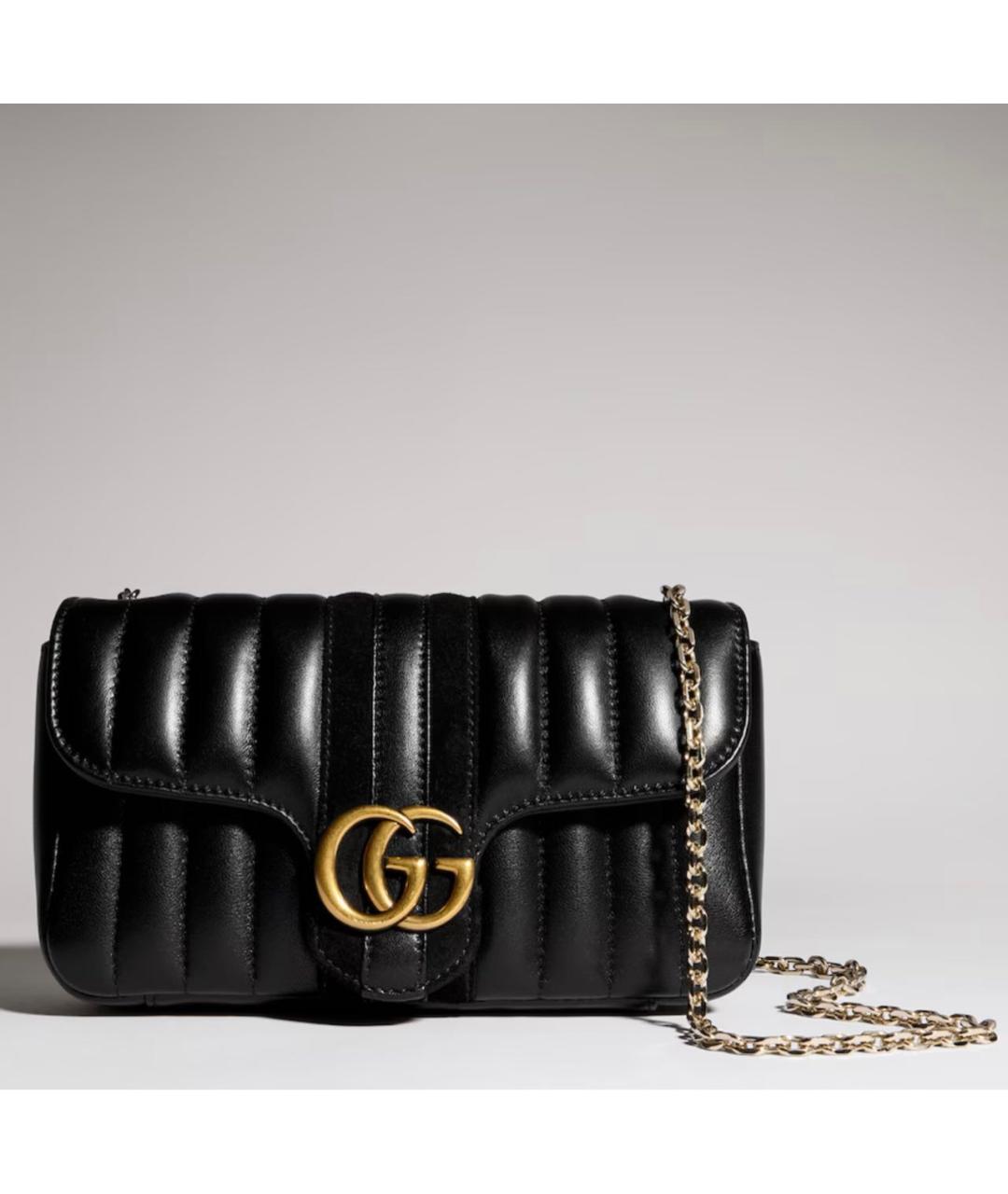 GUCCI Черная кожаная сумка через плечо, фото 6