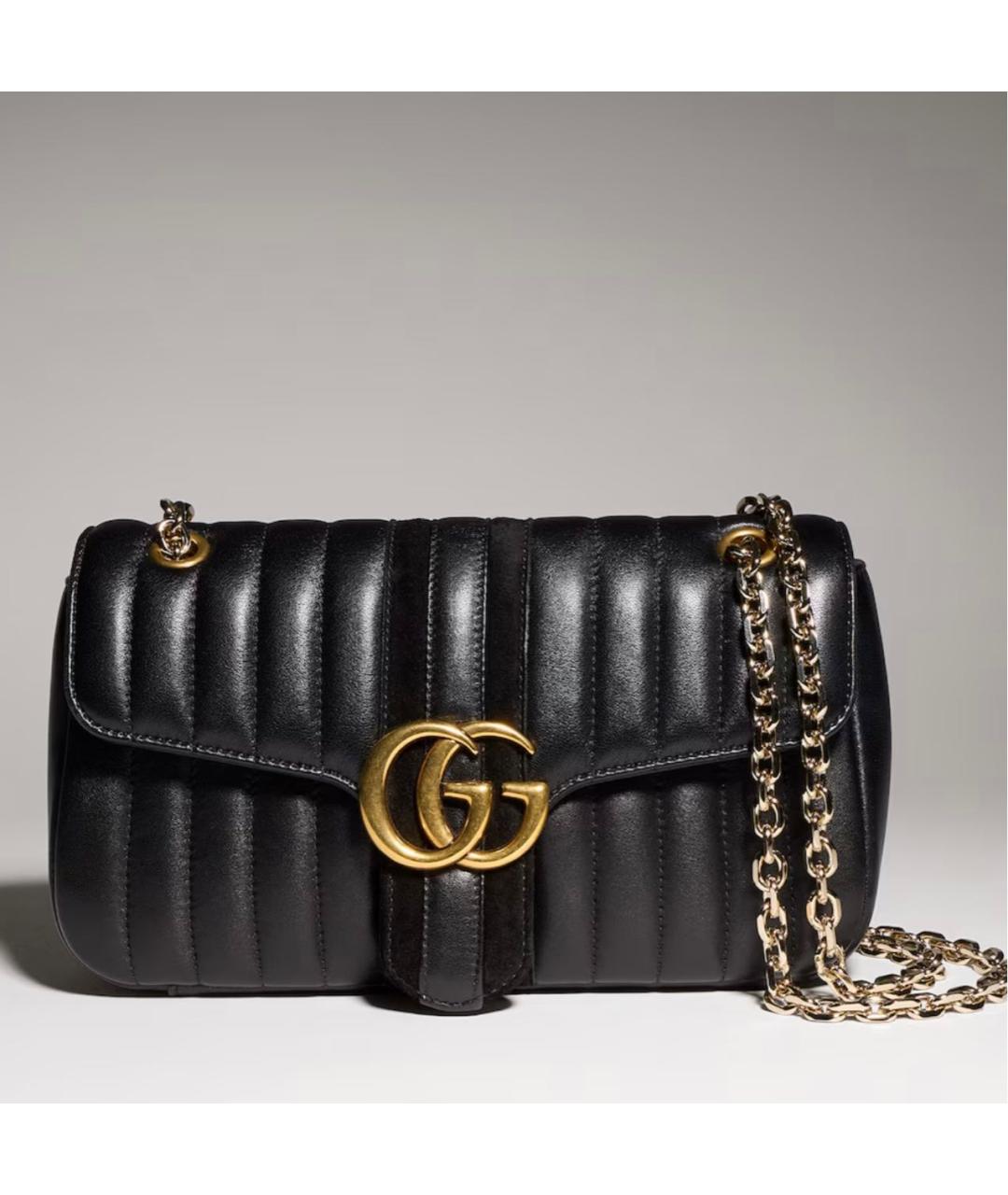 GUCCI Черная кожаная сумка через плечо, фото 6