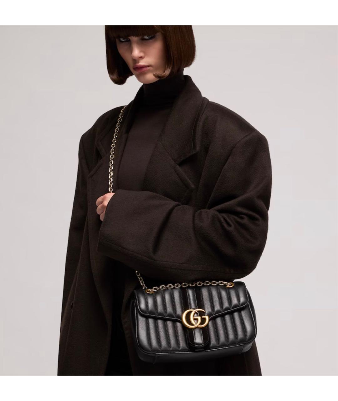 GUCCI Черная кожаная сумка через плечо, фото 4