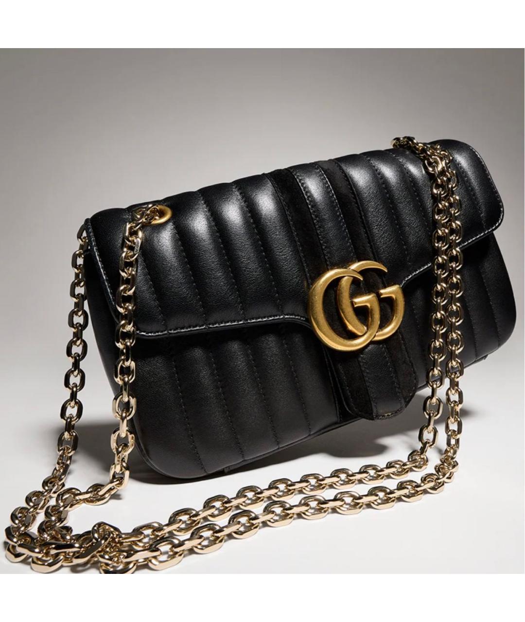 GUCCI Черная кожаная сумка через плечо, фото 3