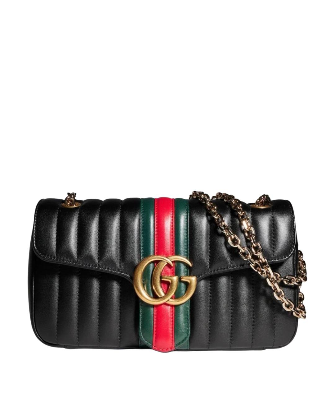 GUCCI Черная кожаная сумка через плечо, фото 1