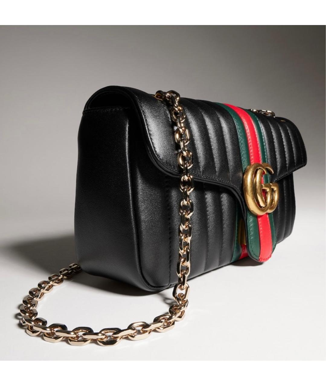 GUCCI Черная кожаная сумка через плечо, фото 2