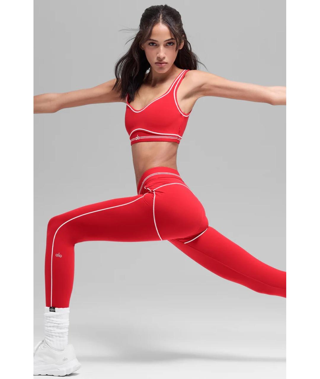 ALO YOGA Красная нейлоновая майка, фото 8
