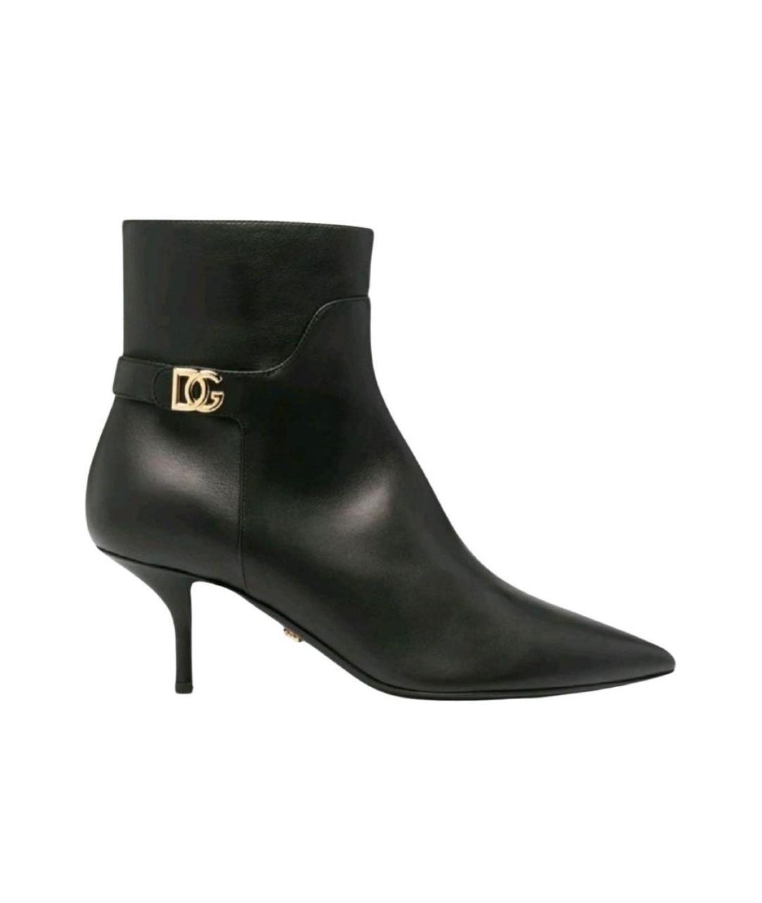 DOLCE&GABBANA Черные кожаные полусапоги, фото 8