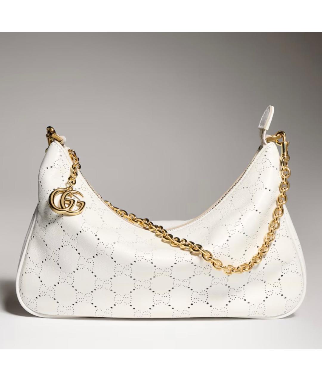 GUCCI Белая кожаная сумка с короткими ручками, фото 5