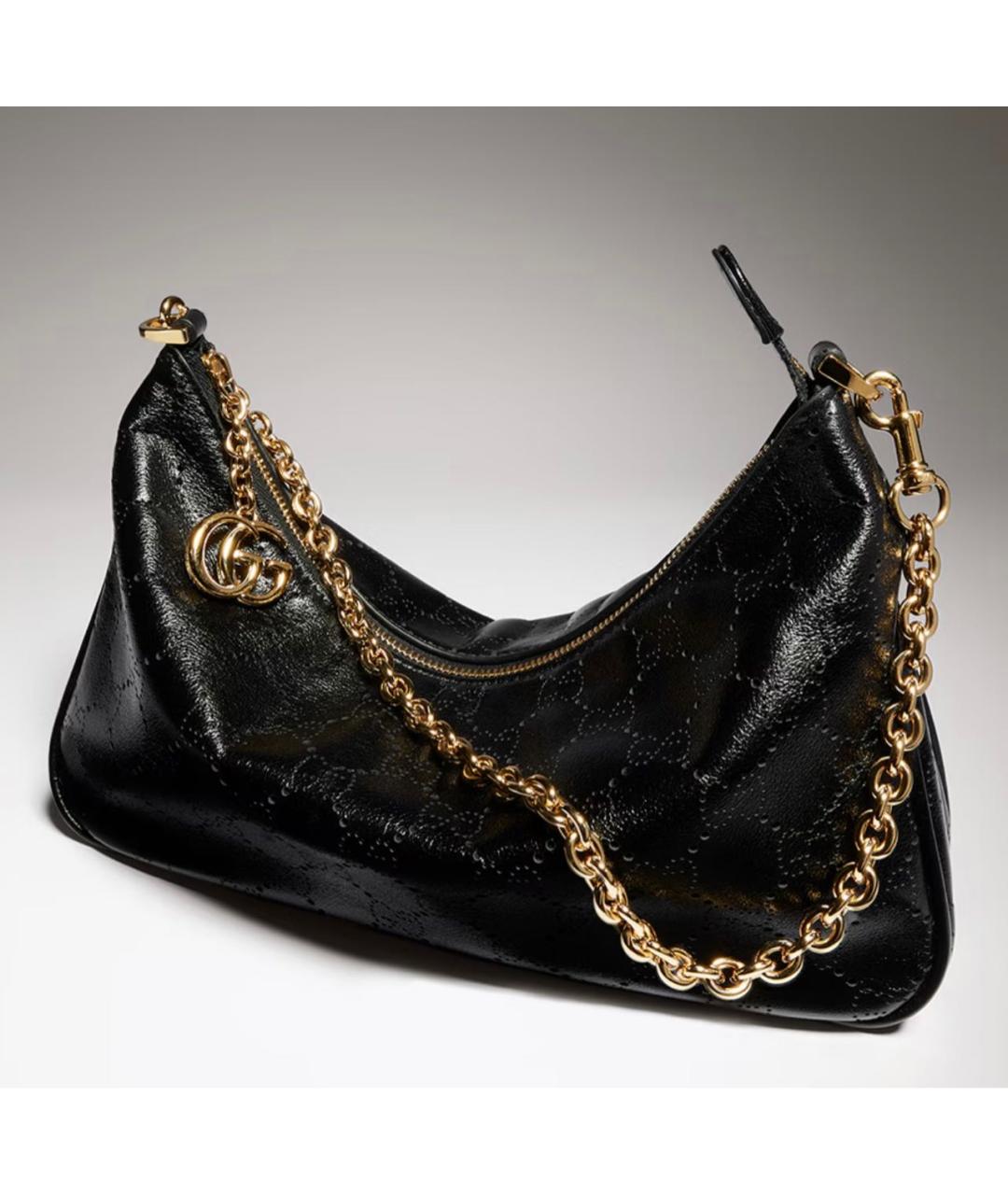 GUCCI Черная кожаная сумка через плечо, фото 3