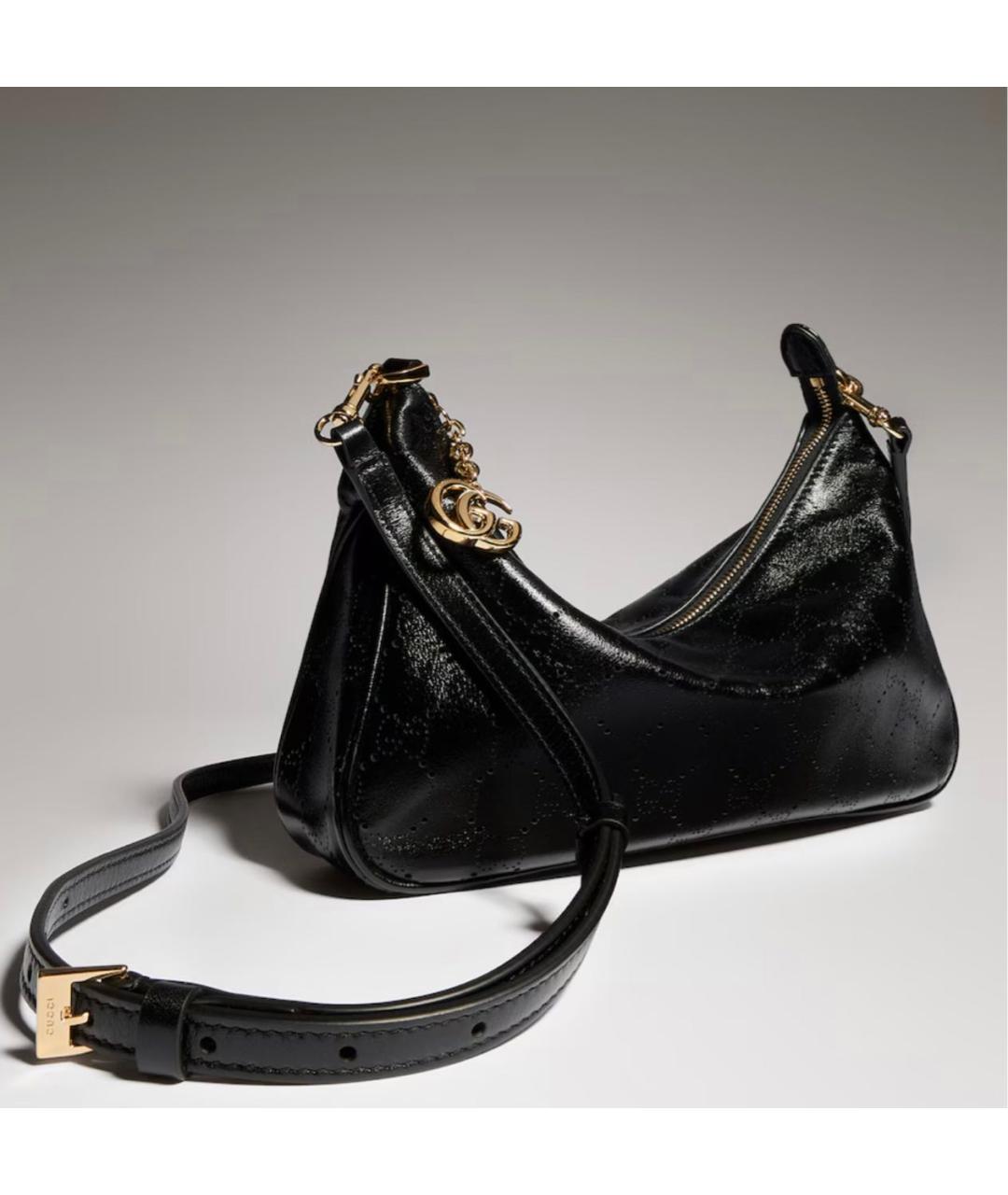 GUCCI Черная кожаная сумка через плечо, фото 2