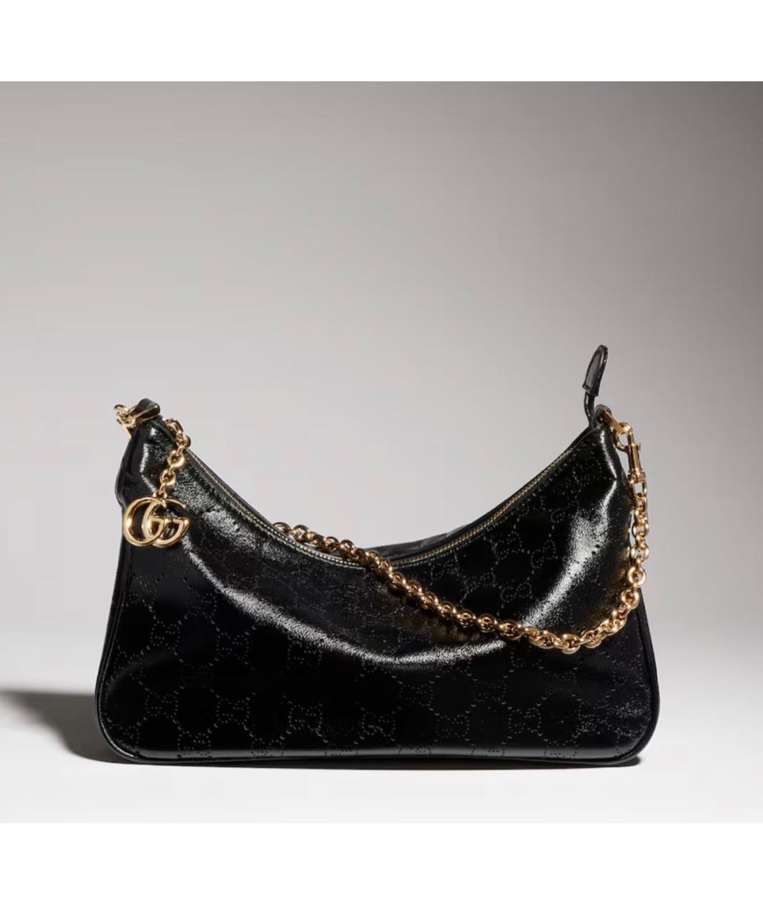 GUCCI Черная кожаная сумка через плечо, фото 6