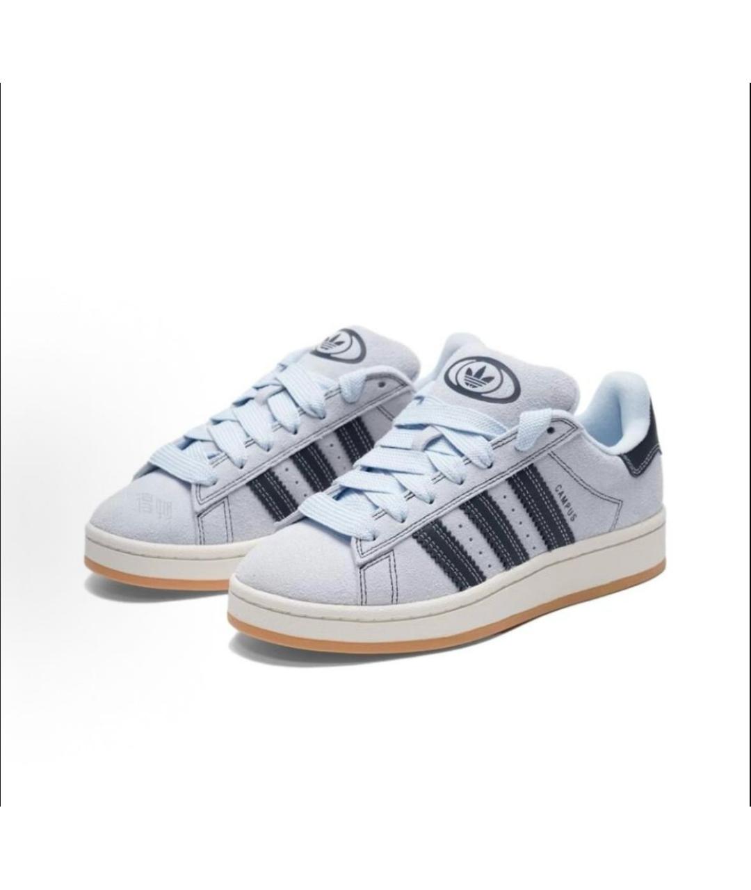 ADIDAS Голубые замшевые низкие кроссовки / кеды, фото 2