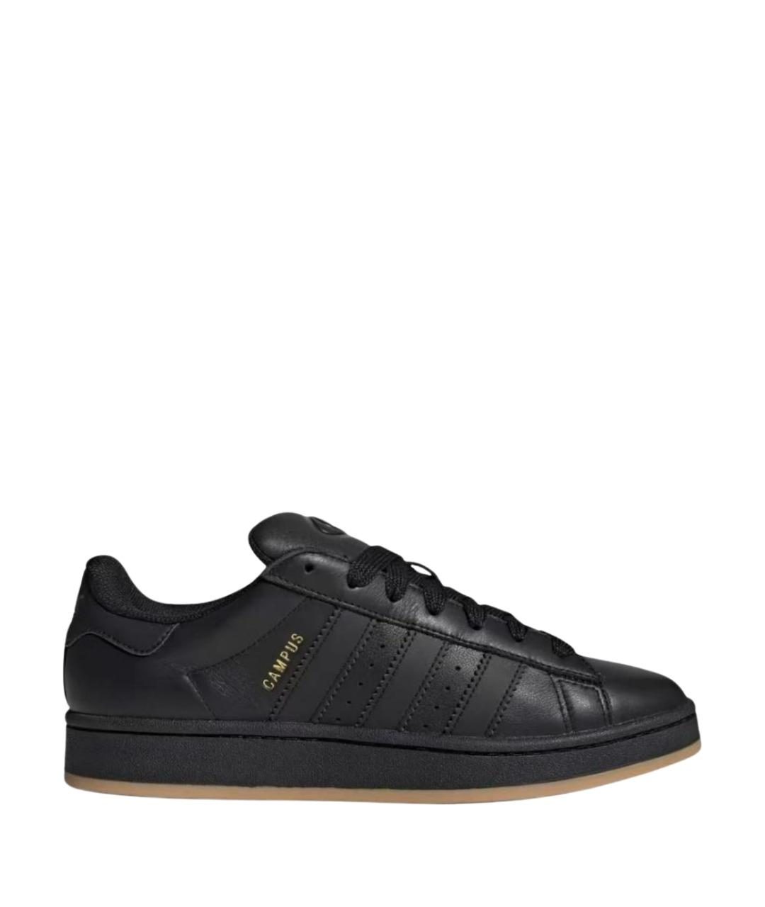 ADIDAS Черные кожаные низкие кроссовки / кеды, фото 1