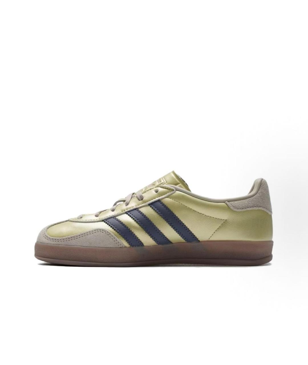 ADIDAS Золотые кожаные низкие кроссовки / кеды, фото 2