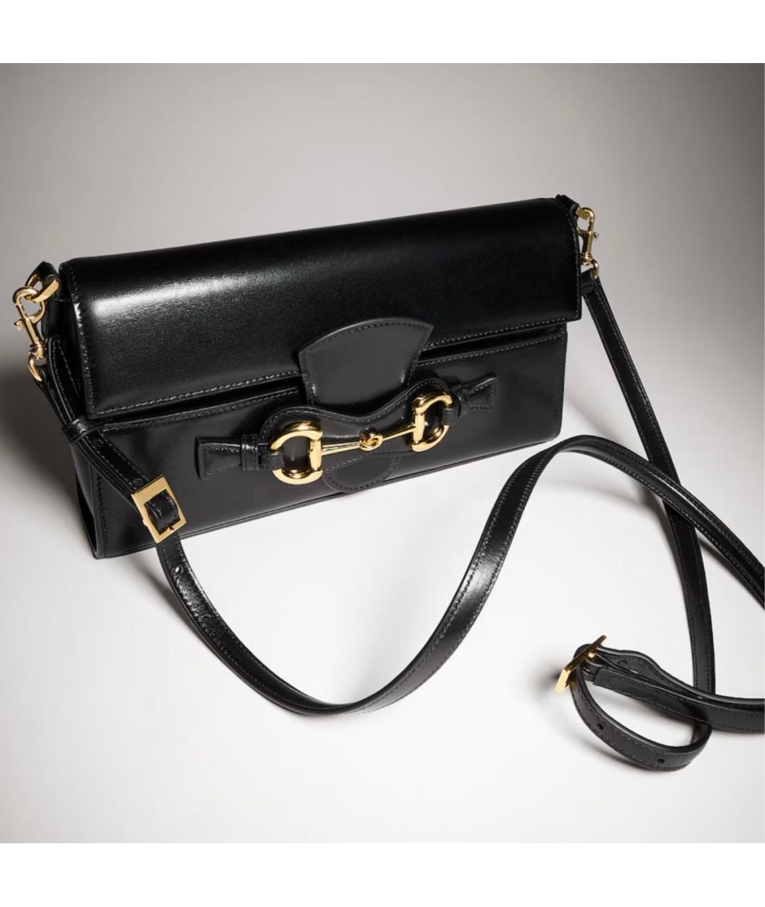 GUCCI Черная кожаная сумка с короткими ручками, фото 6