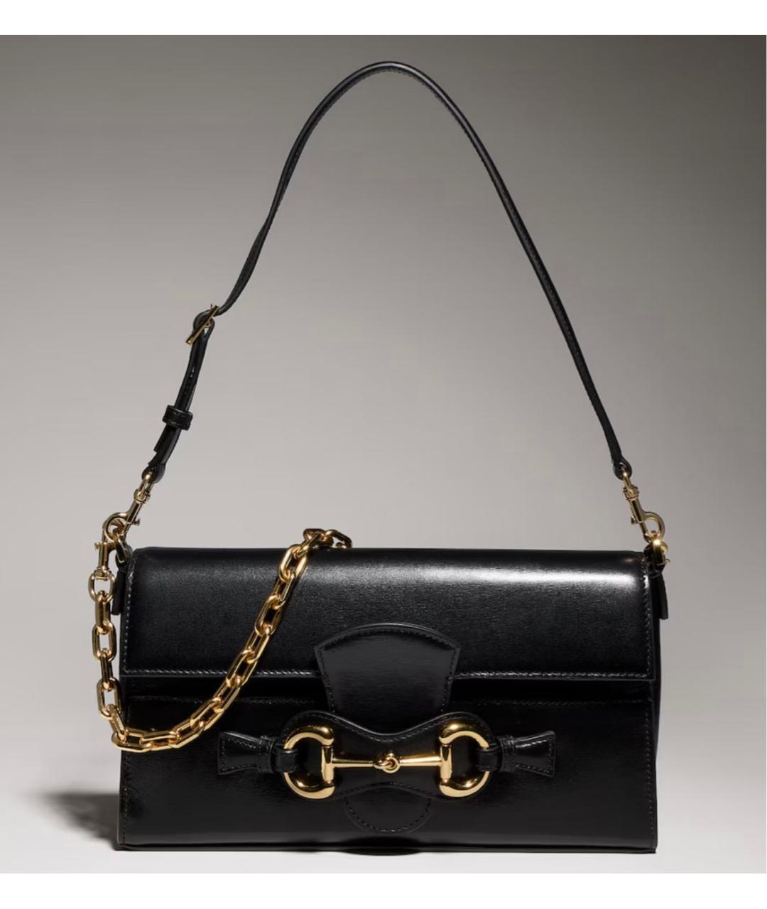 GUCCI Черная кожаная сумка с короткими ручками, фото 7